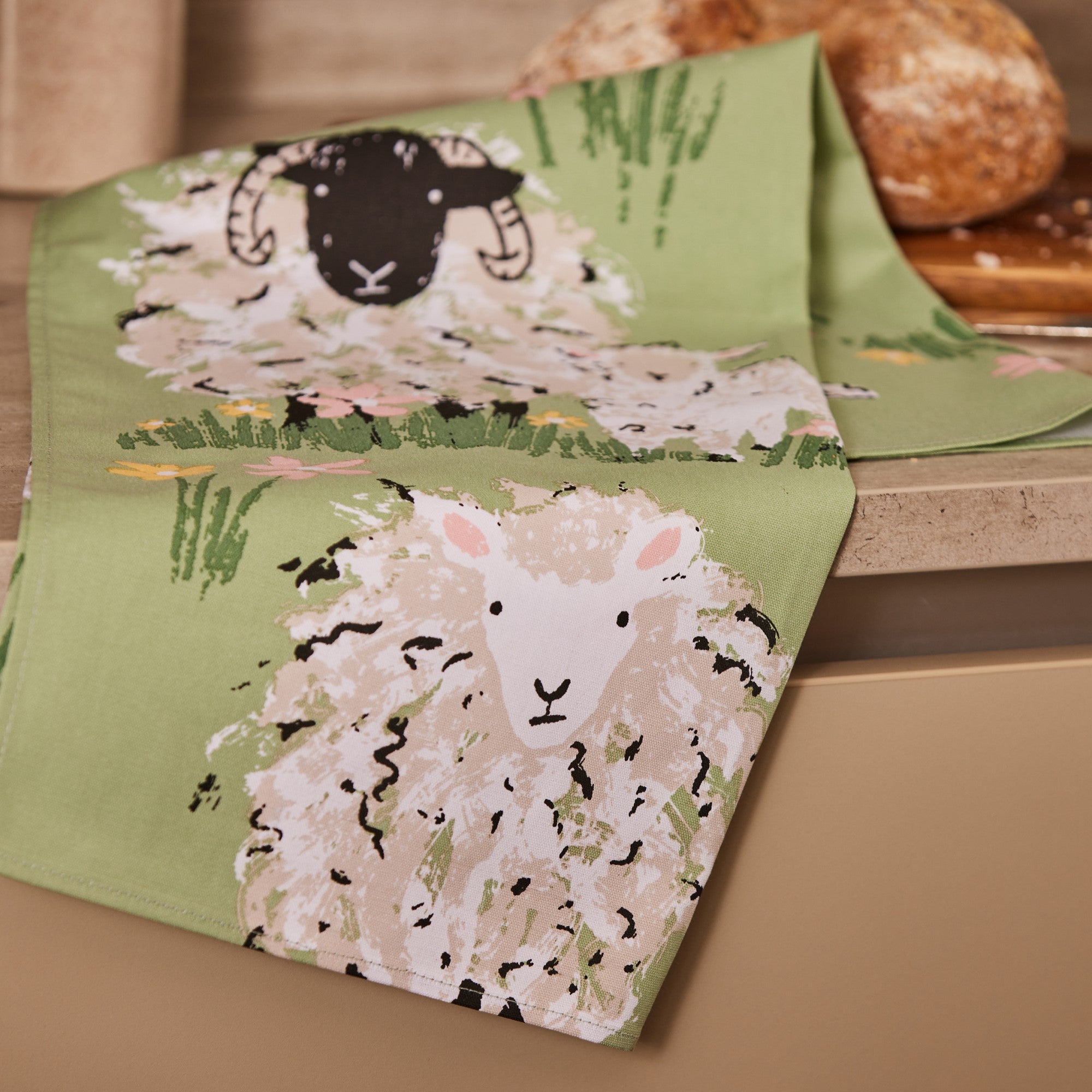 ulster-weavers-woolly-sheep-geschirrtuch-baumwolle-gr-n image 2