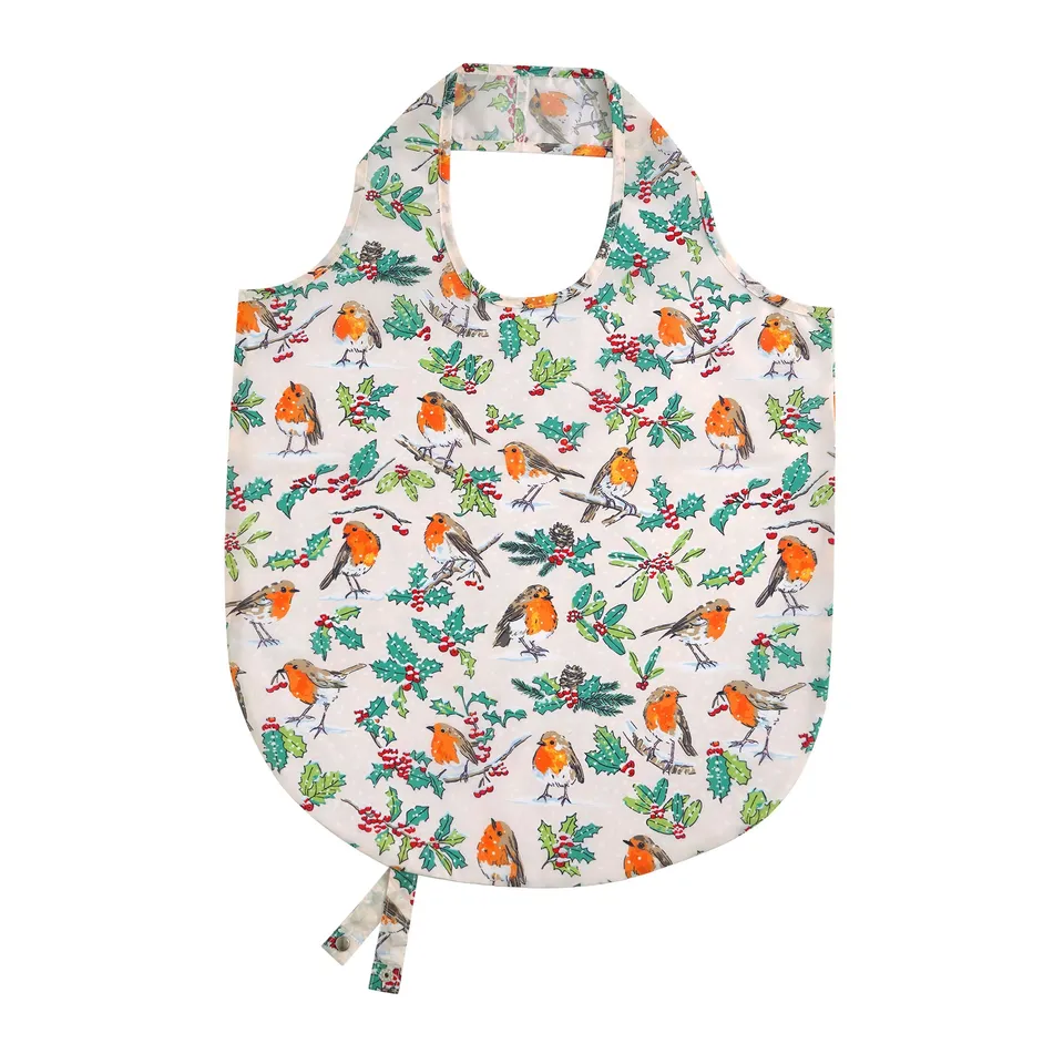 ulster-weavers-christmas-robins-faltbare-tasche-medium-gr-n image 1
