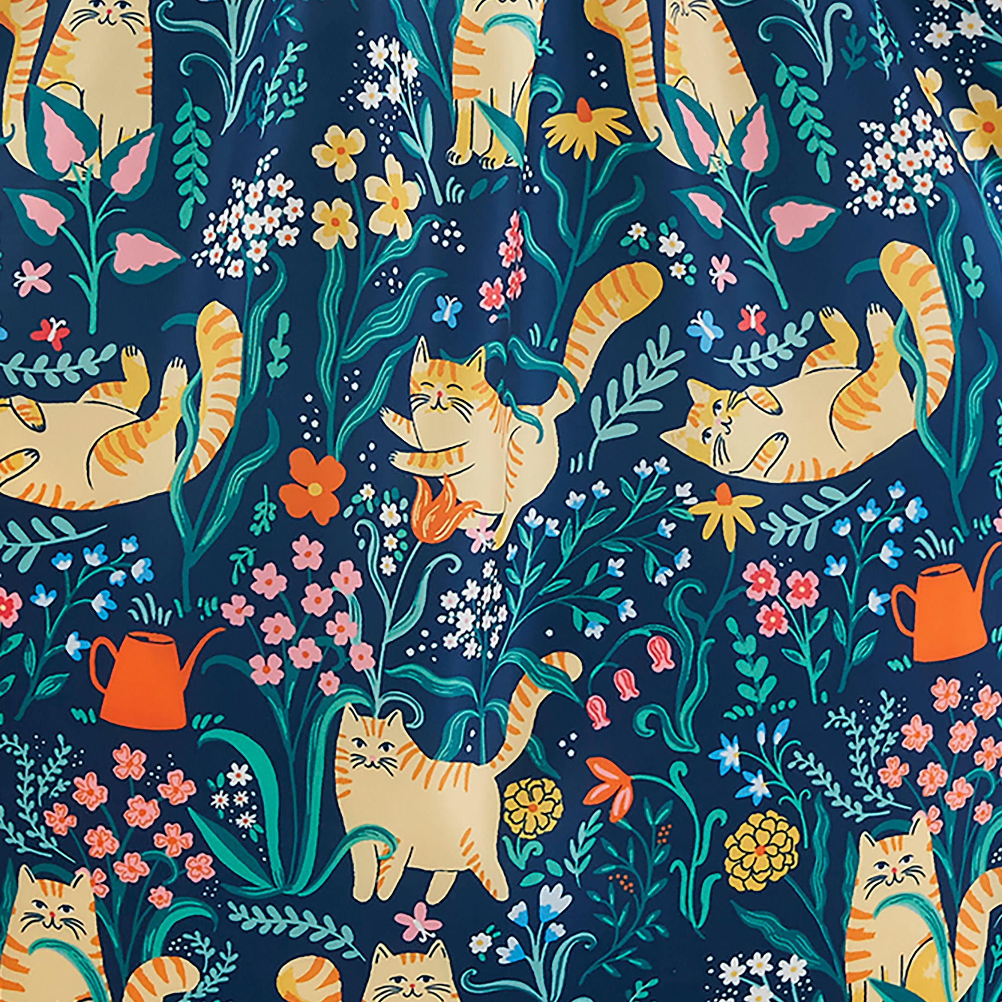 ulster-weavers-marmalade-meadow-faltbare-tasche-medium-navy-katzen image 5