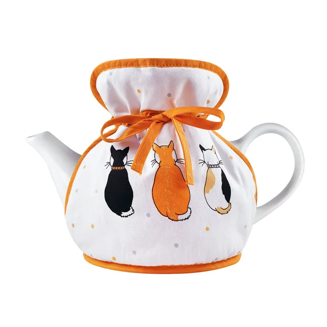 ulster-weavers-cats-in-waiting-teekannenw-rmer-muff-orange-baumwolle image 1