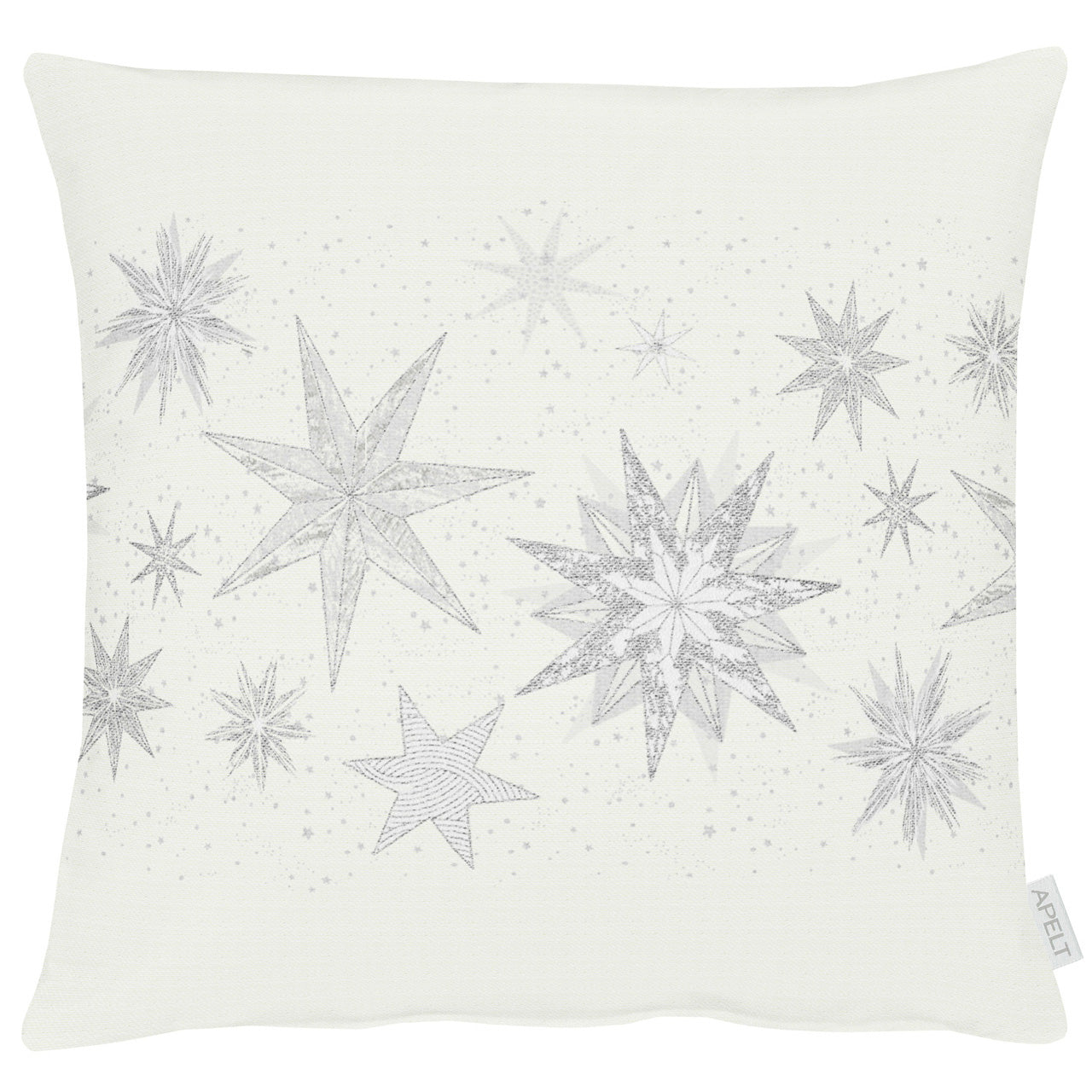 apelt-5843-kissenbezug-weihnachts-sterne-lurex-jacquard image 2
