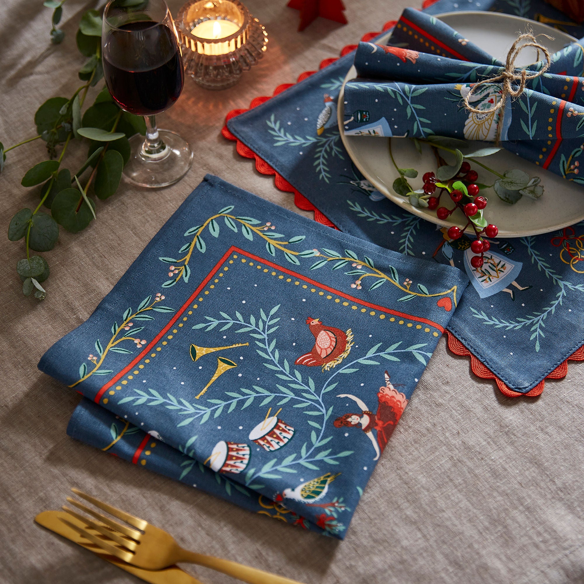 ulster-weavers-12-days-of-christmas-tischsets-baumwolle-2er-pack-in-blau image 3