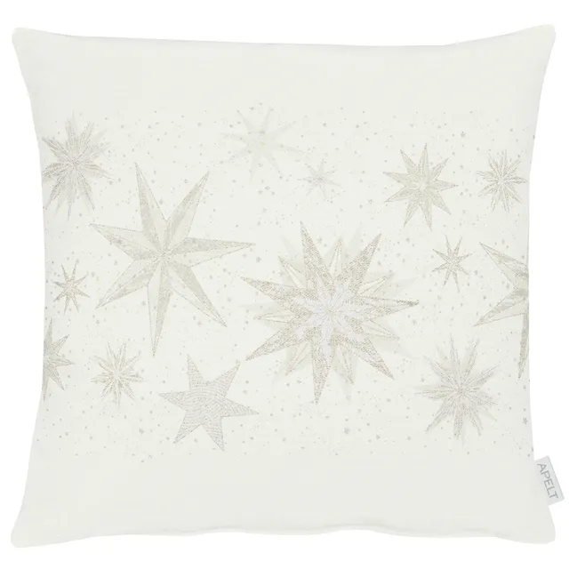 apelt-5843-kissenbezug-weihnachts-sterne-lurex-jacquard image 1
