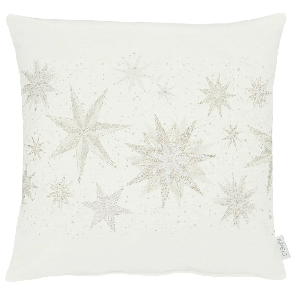 apelt-5843-kissenbezug-weihnachts-sterne-lurex-jacquard image 1