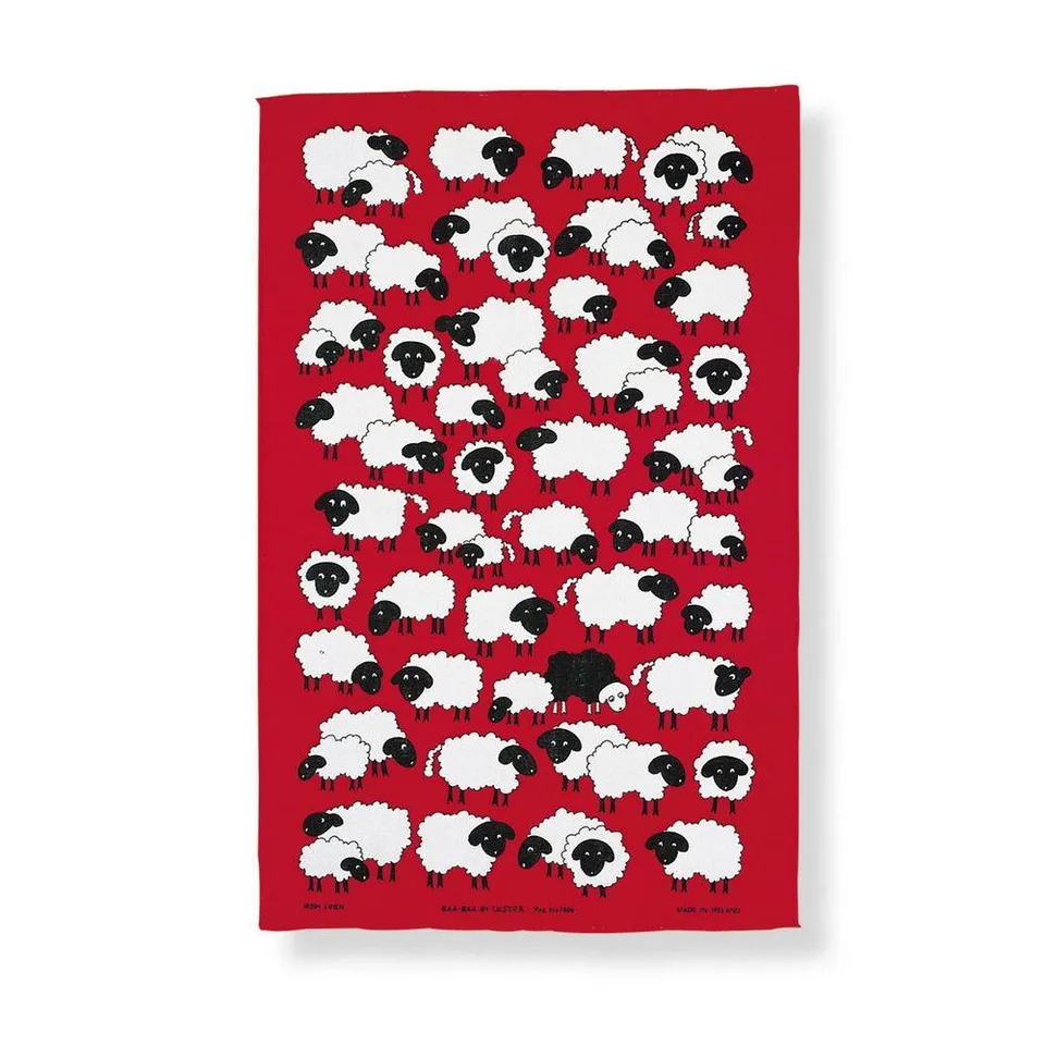 ulster-weavers-baa-baa-sheep-baumwoll-geschirrtuch-in-rot image 1