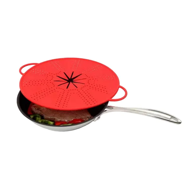 dexam-spritzschutz-silikon-33-cm-rot-f-r-pfanne-wok-topf-und-mixer image 1