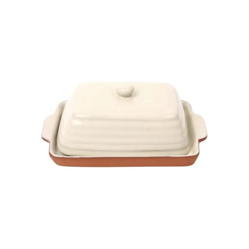 dexam-porto-terracotta-butterdose-gerippt-stone image 1