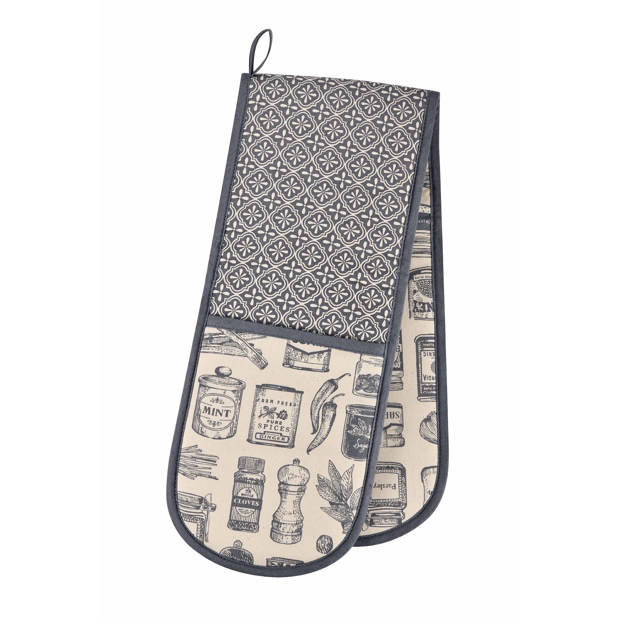 ulster-weavers-herbs-spices-doppel-ofenhandschuh-grau-100-baumwolle image 1