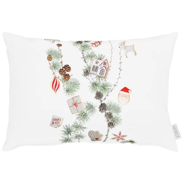 apelt-3711-kissen-wintermotiv-l-rchenzweige-mit-f-llung image 1