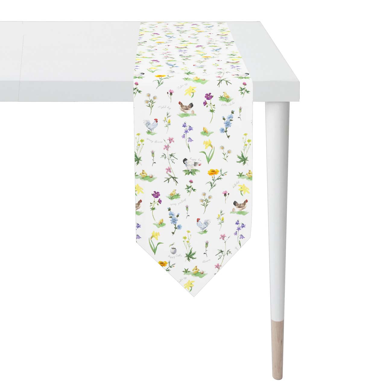apelt-6412-happy-easter-tischband-ostermotiv-bl-ten-zweige-h-hner image 2