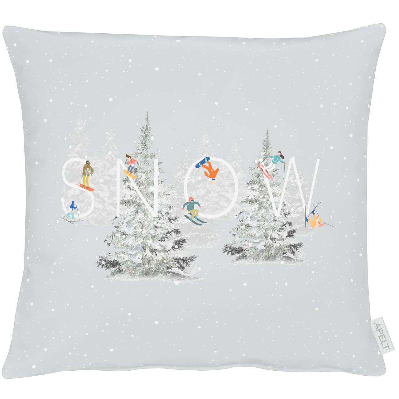 apelt-4689-kissen-winterliches-schriftmotiv-snow-mit-f-llung image 2