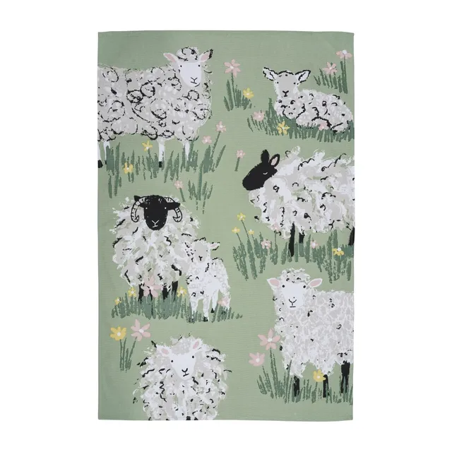 ulster-weavers-woolly-sheep-geschirrtuch-baumwolle-gr-n image 1
