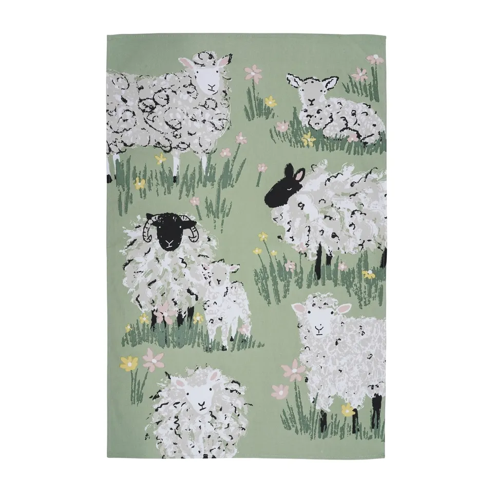 ulster-weavers-woolly-sheep-geschirrtuch-baumwolle-gr-n image 1