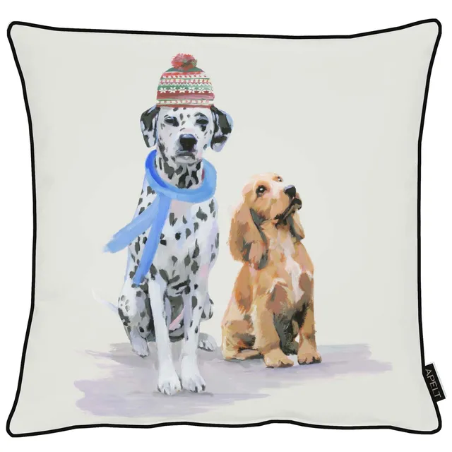 apelt-oskar-kissenbezug-hunde-samt-tiermotiv-winter image 1