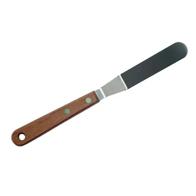 dexam-abgewinkelte-streichpalette-13-cm-edelstahl-mit-holzgriff image 1
