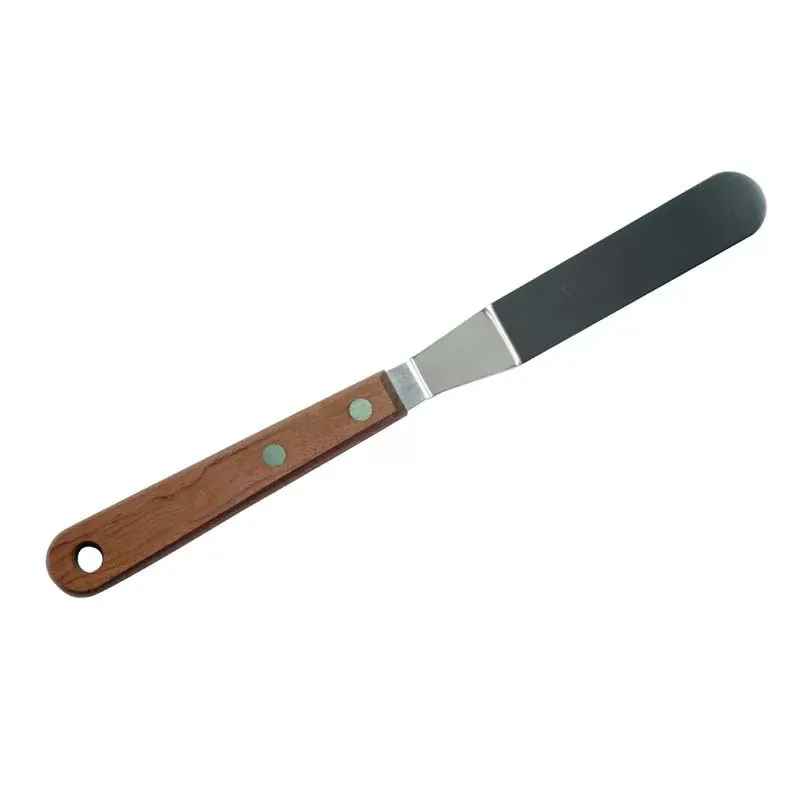 dexam-abgewinkelte-streichpalette-13-cm-edelstahl-mit-holzgriff image 1