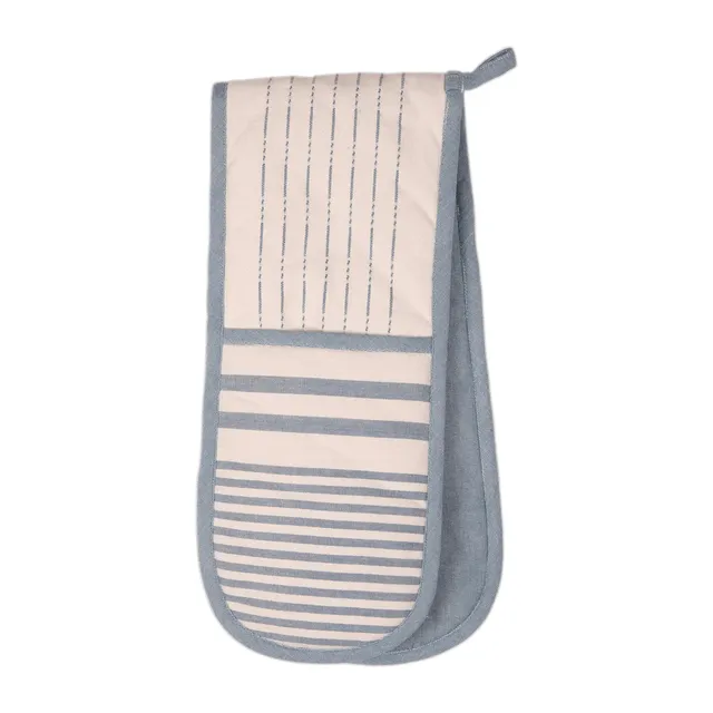 dexam-harbour-stripes-doppel-ofenhandschuh-blau-recycling-baumwolle image 1