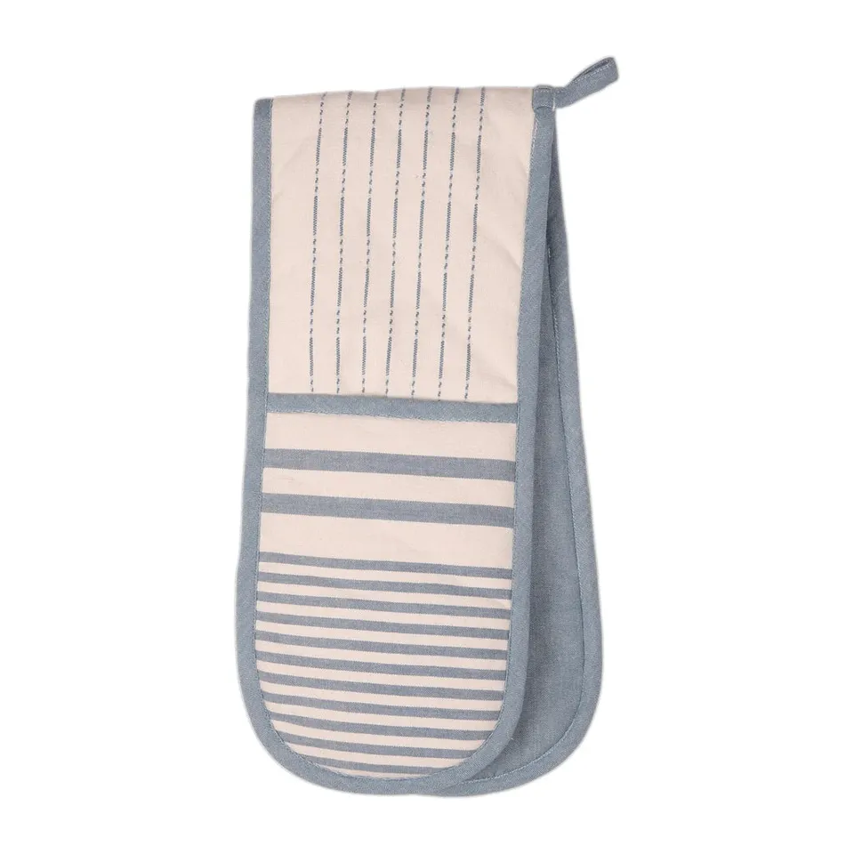 dexam-harbour-stripes-doppel-ofenhandschuh-blau-recycling-baumwolle image 1