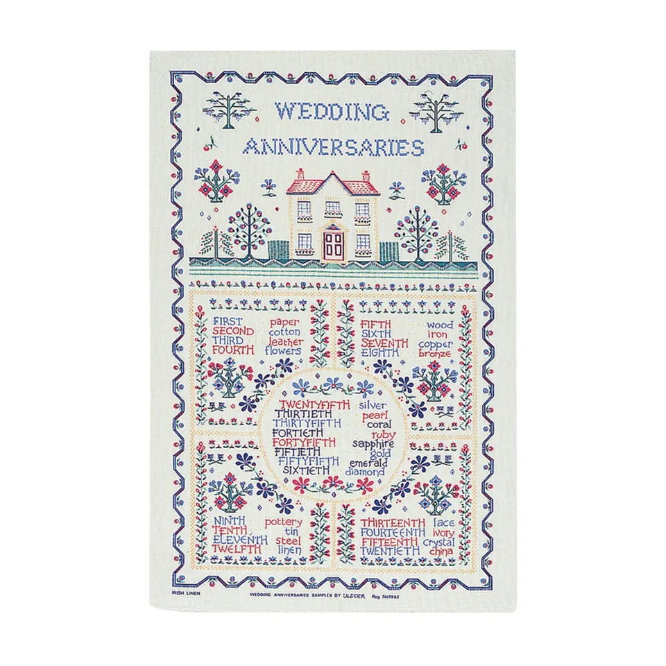 ulster-weavers-wedding-sampler-baumwoll-geschirrtuch-gelb image 1