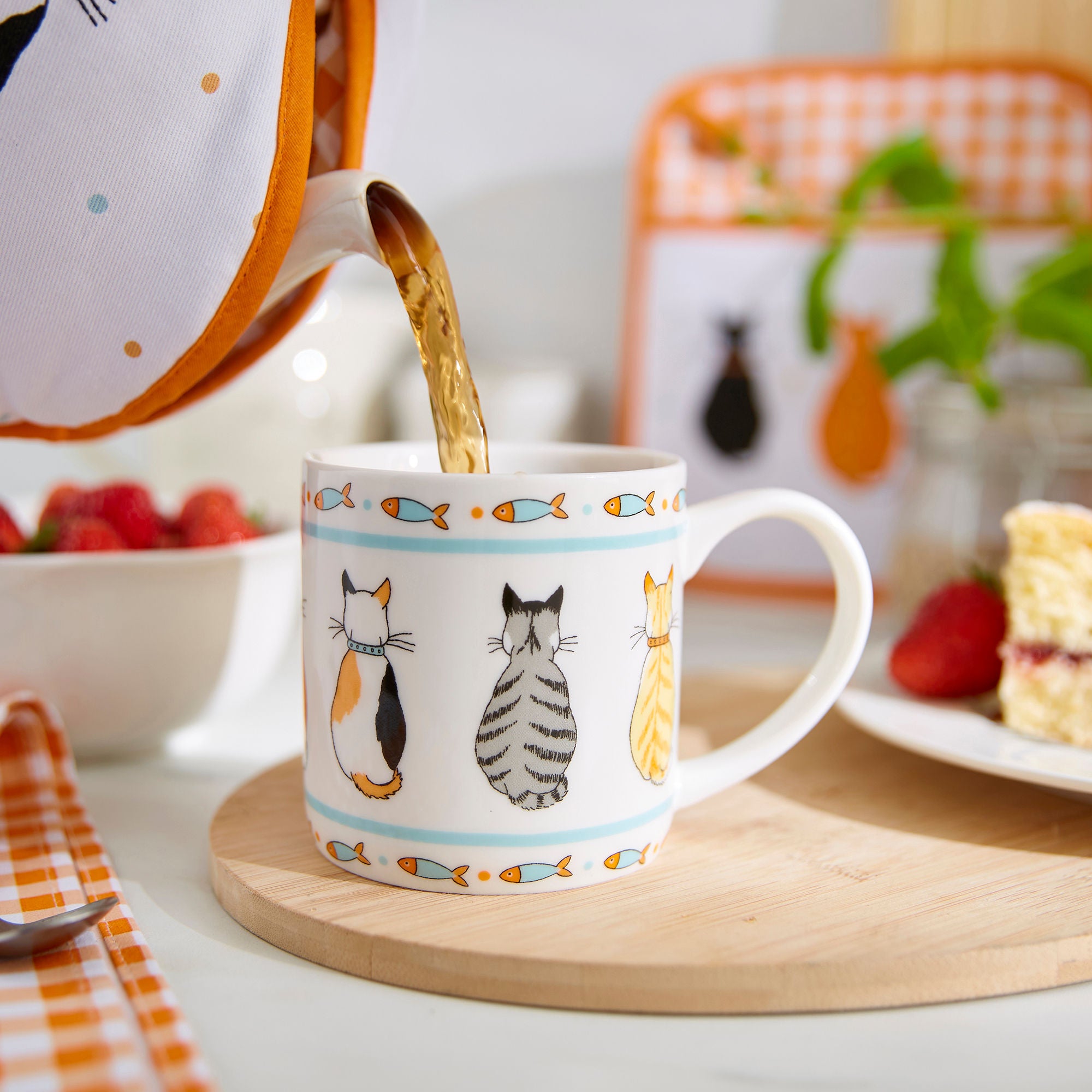 ulster-weavers-cats-in-waiting-bone-china-tasse-orange-porzellan image 2