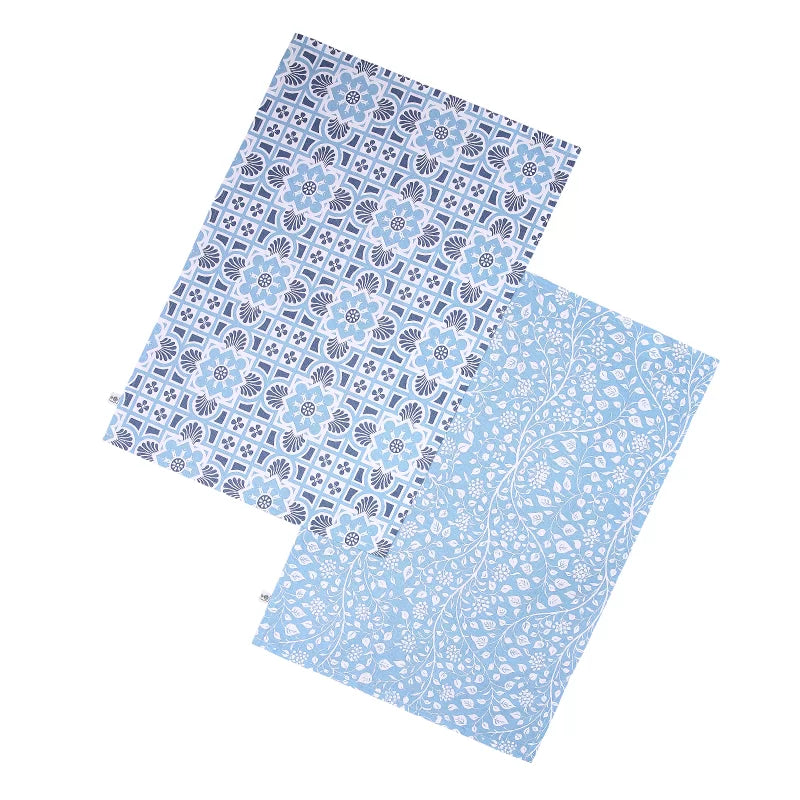 dexam-rhs-gertrude-jekyll-geschirrtuch-2er-set-bio-baumwolle-blau image 1